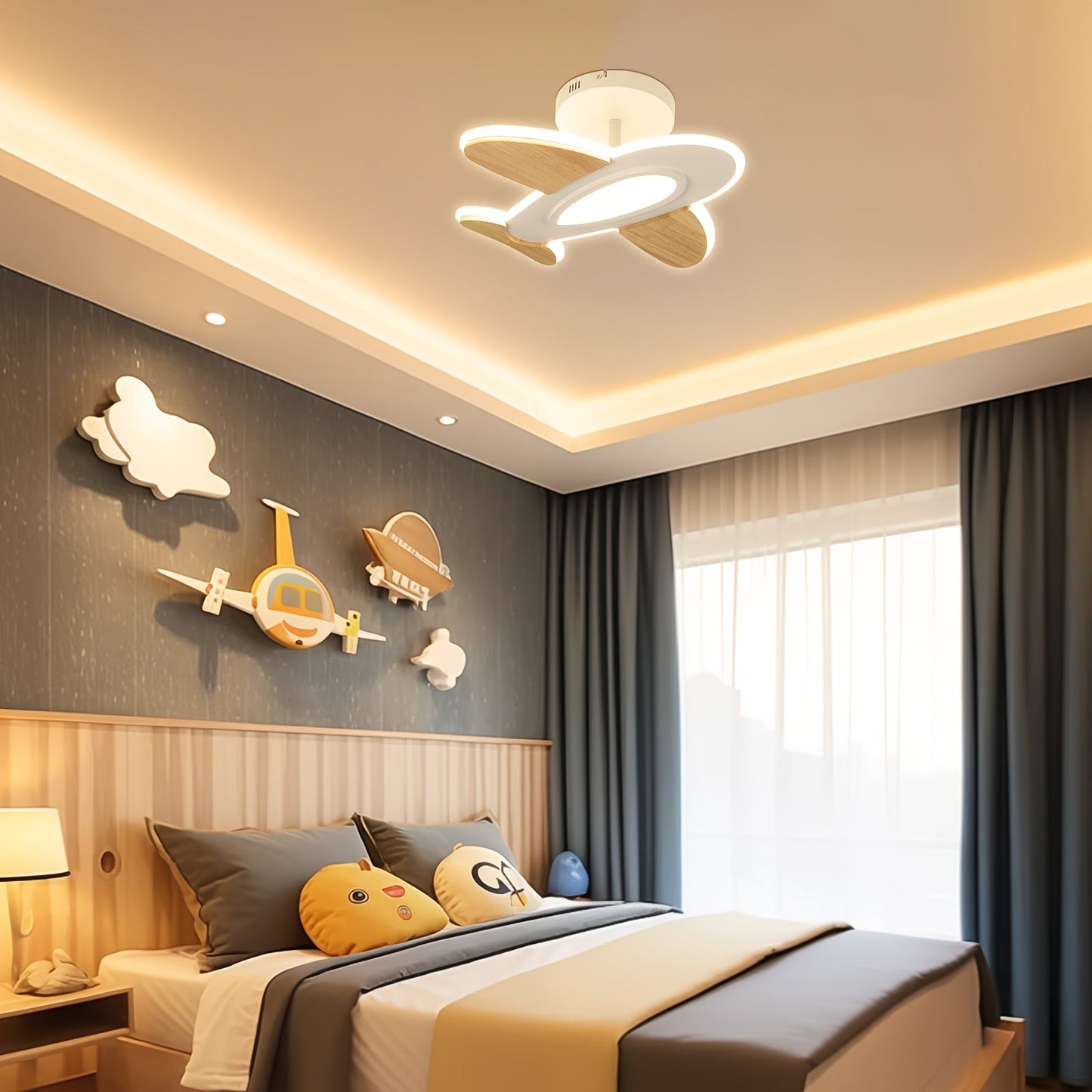 Multi-purpose Adjustable Ceiling Lamp, Creative Airplane Model, Ceiling Lamp Baked Iron + Acrylic Shade Suitable For Corridor, Hall, Room, Restroom White