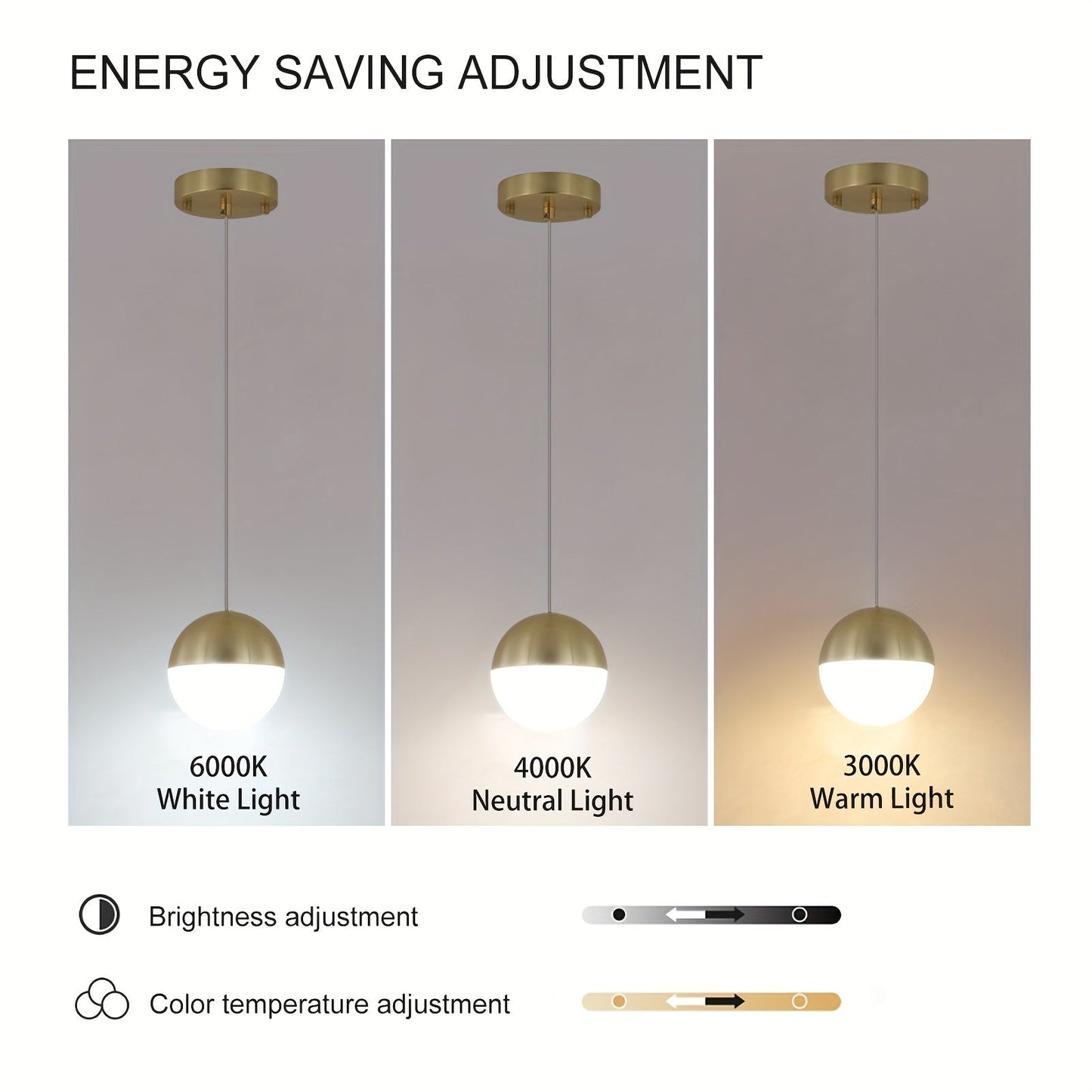 Golden Dimmable LED Chandelier (3-piece Set)