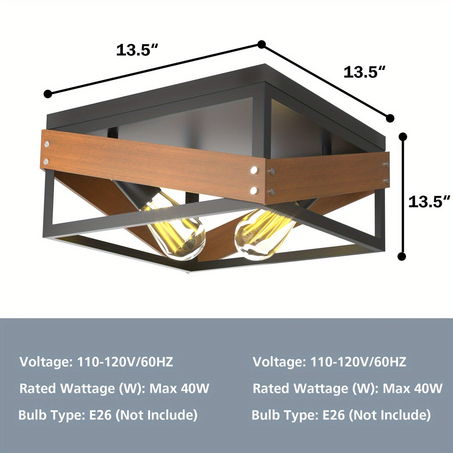 Adjustable Geometric Rustic Ceiling Lamp - Industrial Electrical Flush Mount Lighting for Hallway Living Room with Easy Installation and Energy Efficiency