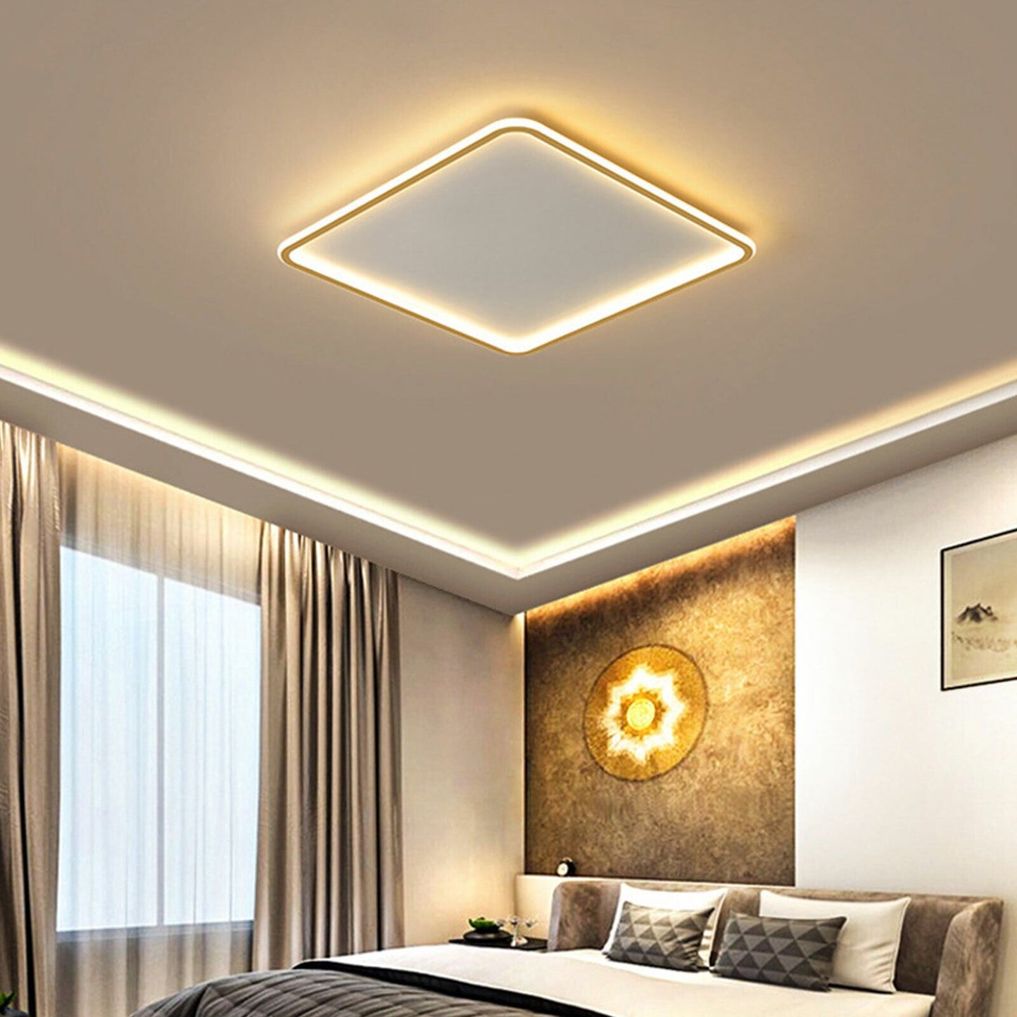 LED Ceiling Light Flush Mount Modern Chandelier Lighting Fixture with Remote