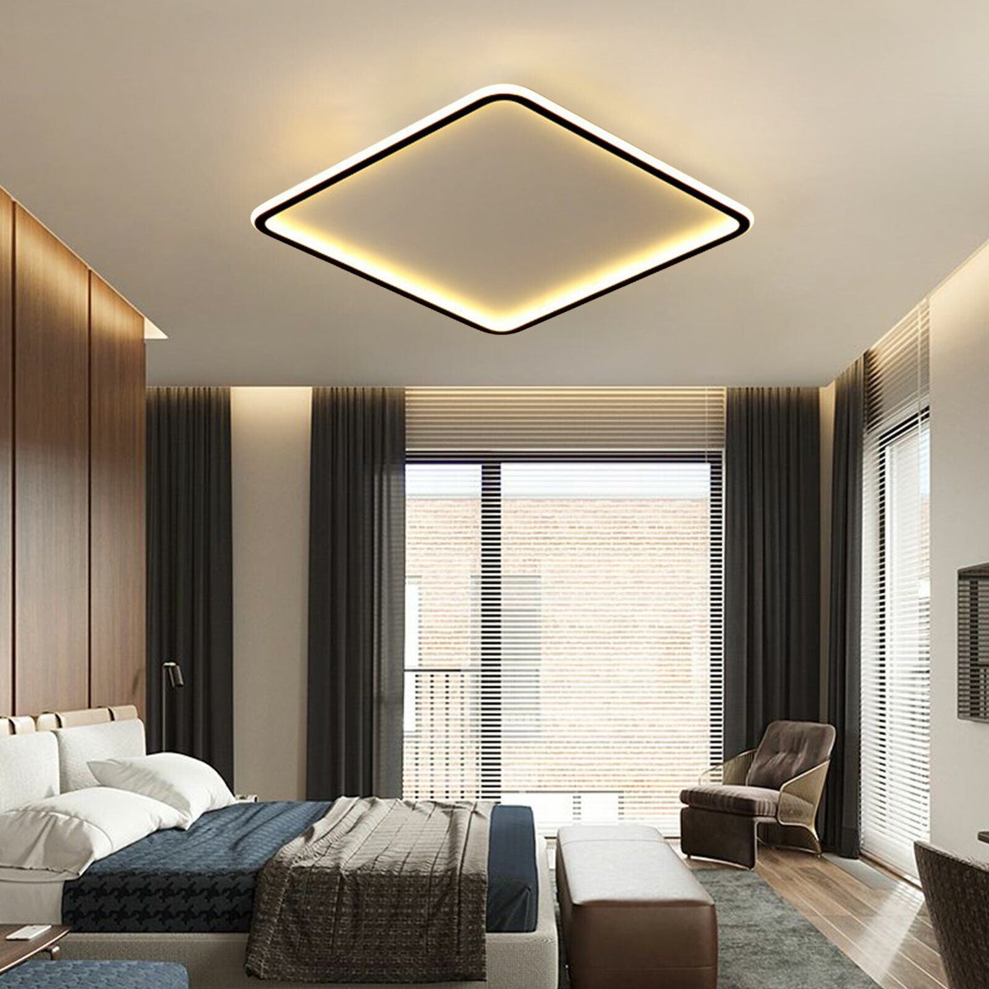 LED Ceiling Light Flush Mount Modern Chandelier Lighting Fixture with Remote