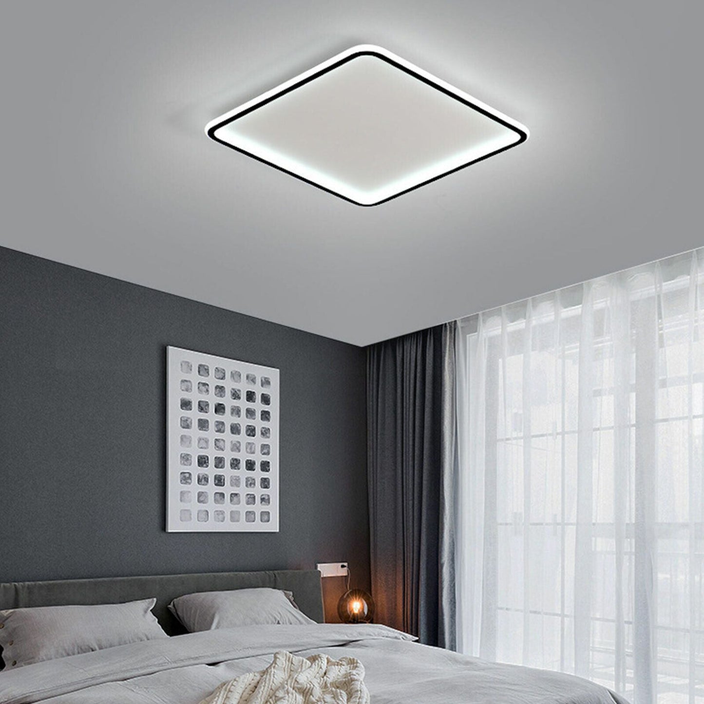 LED Ceiling Light Flush Mount Modern Chandelier Lighting Fixture with Remote