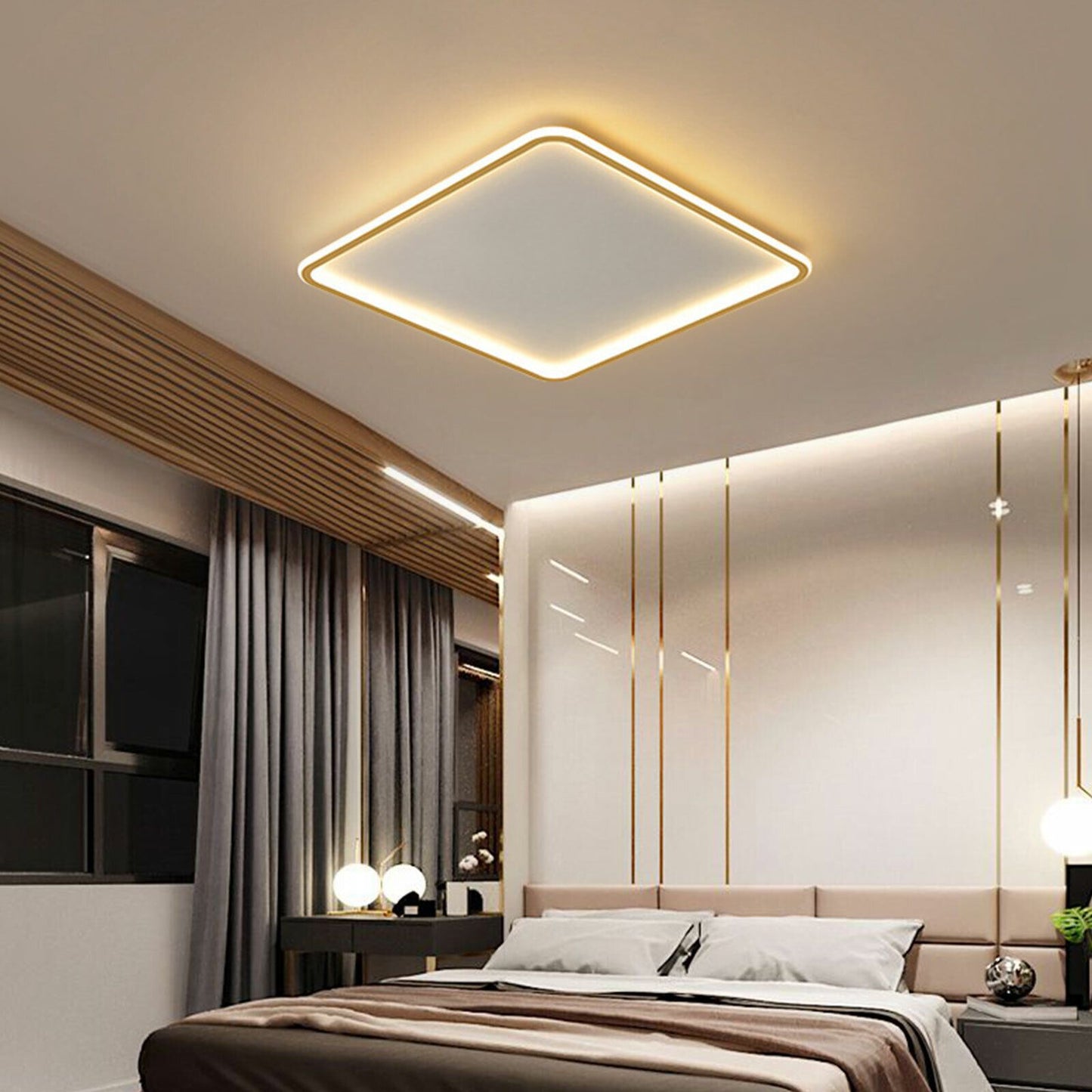 LED Ceiling Light Flush Mount Modern Chandelier Lighting Fixture with Remote