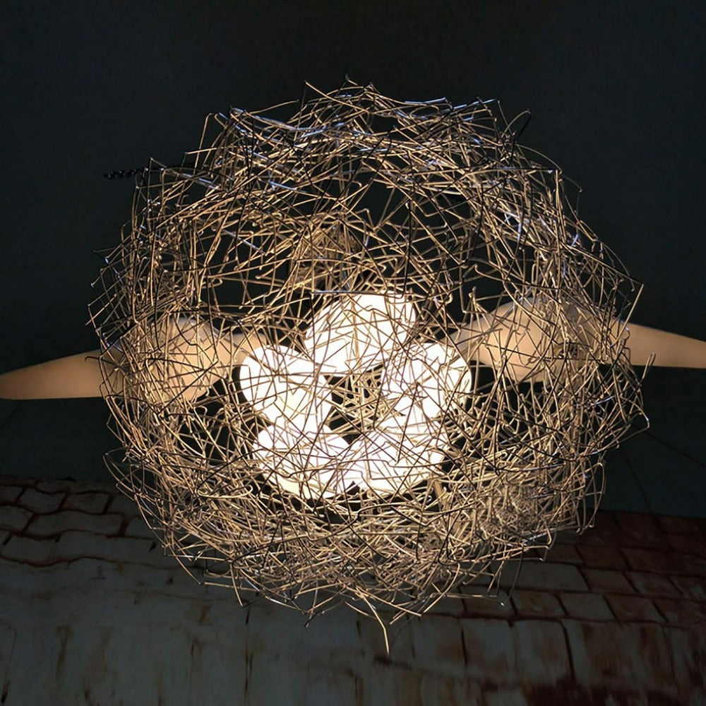 Modern Art Lamp 5 Light Bird’s Nest Chandelier Ceiling Lamp Pendant Lamp Hanging Lighting Fixture for Dining Room Living Room Bedroom Home Decoration Tool