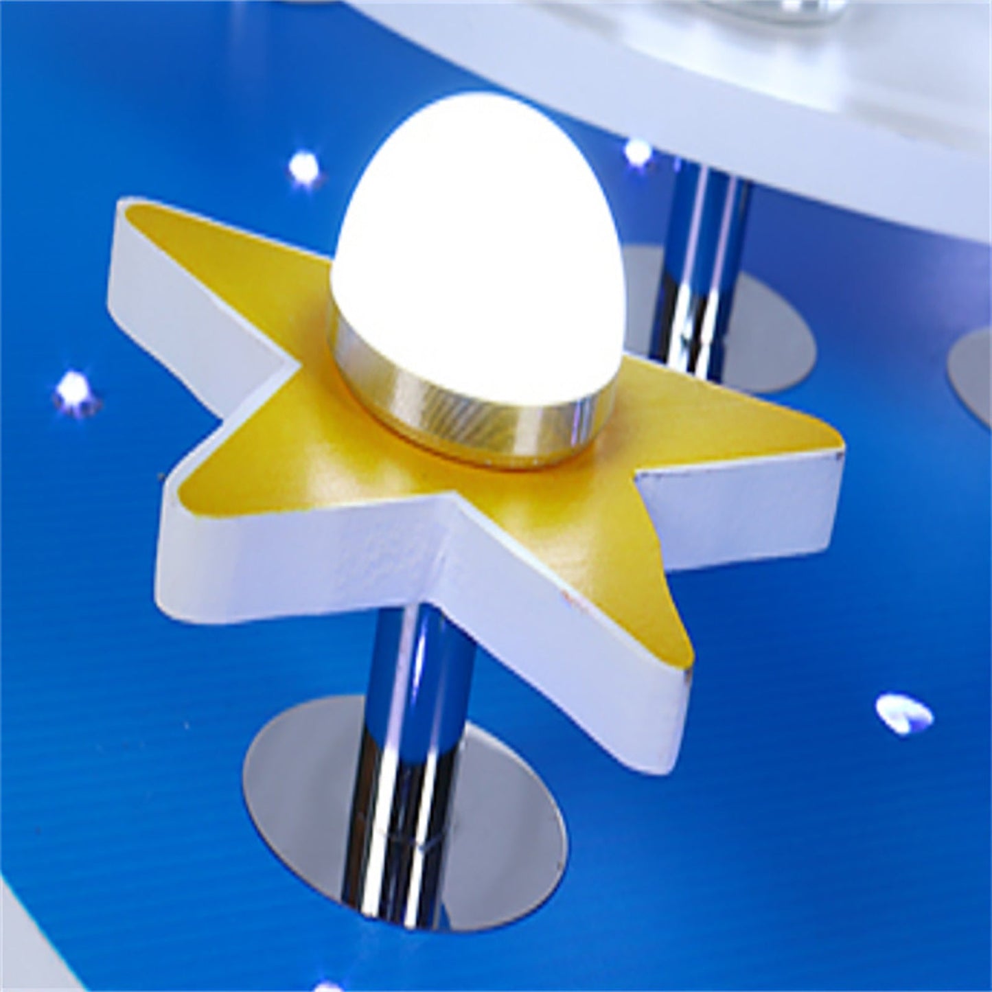 Modern Star Rocket LED Ceiling Lamp Cartoon Airplane Ceiling Lamp Plane Through The Clouds Plane Stars Near Ceiling Bedroom Lighting Fixture