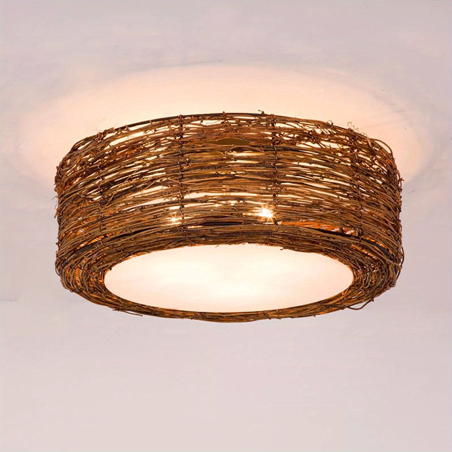 Bamboo Shade Pendant Lights: Wicker Rattan Lantern Lighting Fixture Ceiling Lamp