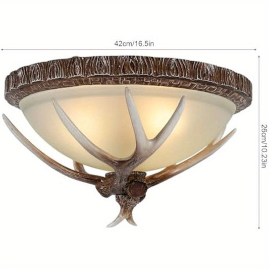 Antler Vintage Farmhouse Fixture Ceiling Lighting Deer Ceiling Lights Rustic 3 Lights Rustic Deer Ceiling Light Fixtures for Hallway Outdoor Porch Entryway Home Decoration Tools