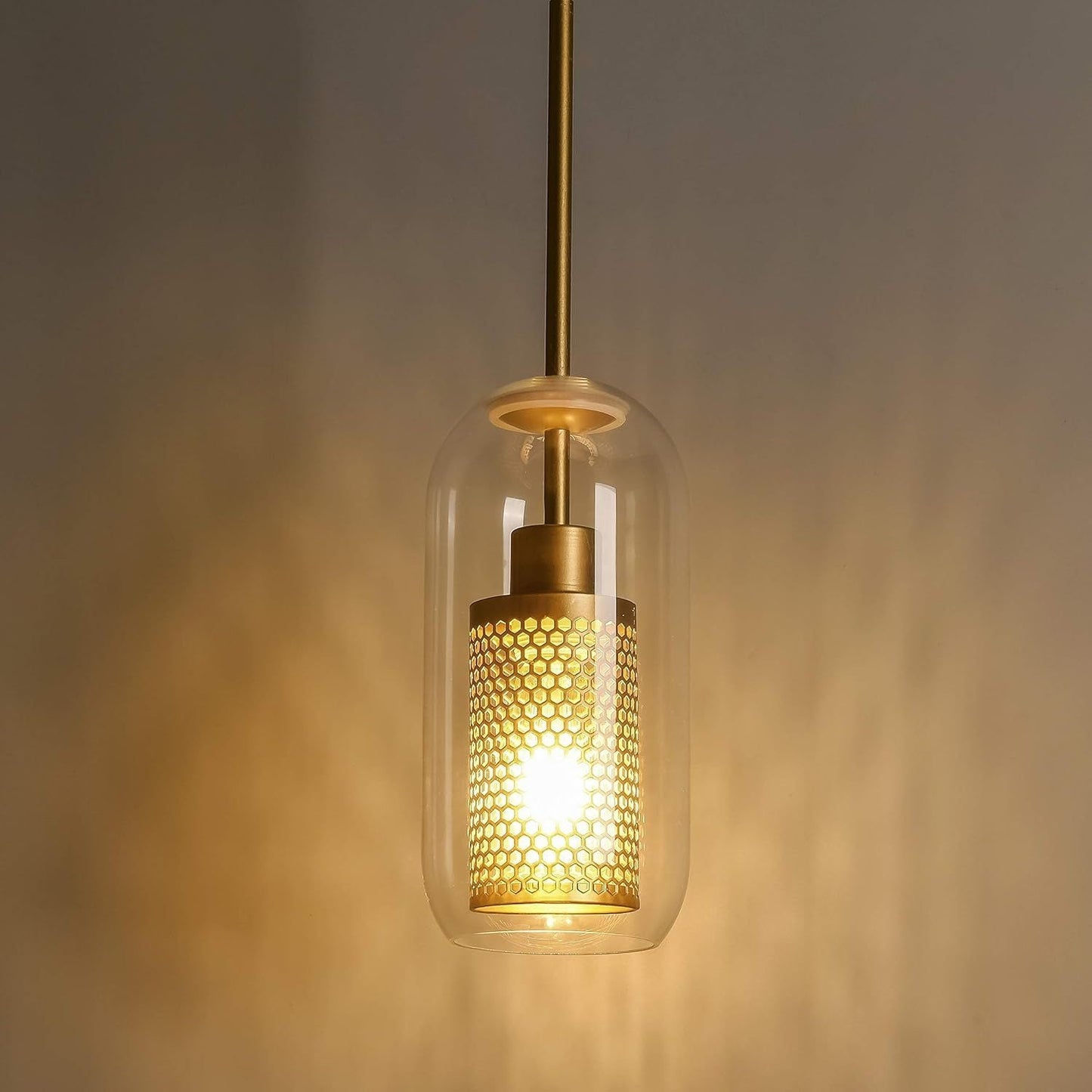 Modern golden glass chandeliers, industrial chandeliers, ceiling chandeliers, lighting fixtures (without bulbs), with adjustable hanging rope, suitable for kitchen, foyer, entryway, dining room, living room, bedroom, dining room, interior decoration