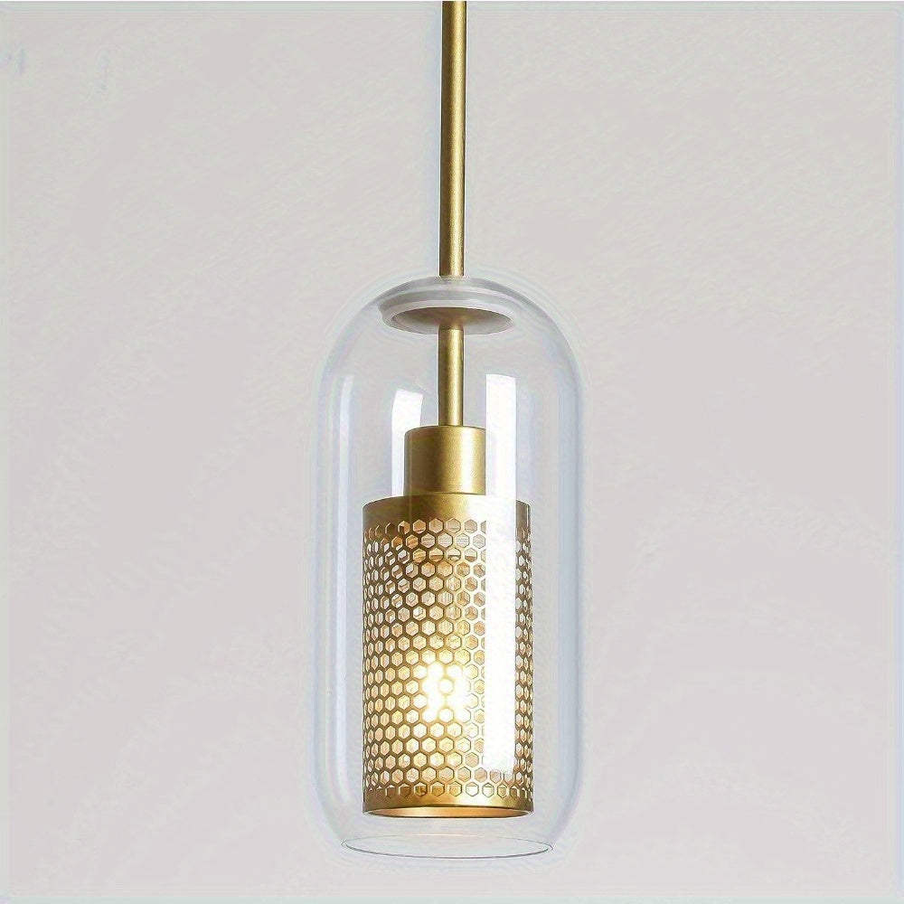 Modern golden glass chandeliers, industrial chandeliers, ceiling chandeliers, lighting fixtures (without bulbs), with adjustable hanging rope, suitable for kitchen, foyer, entryway, dining room, living room, bedroom, dining room, interior decoration