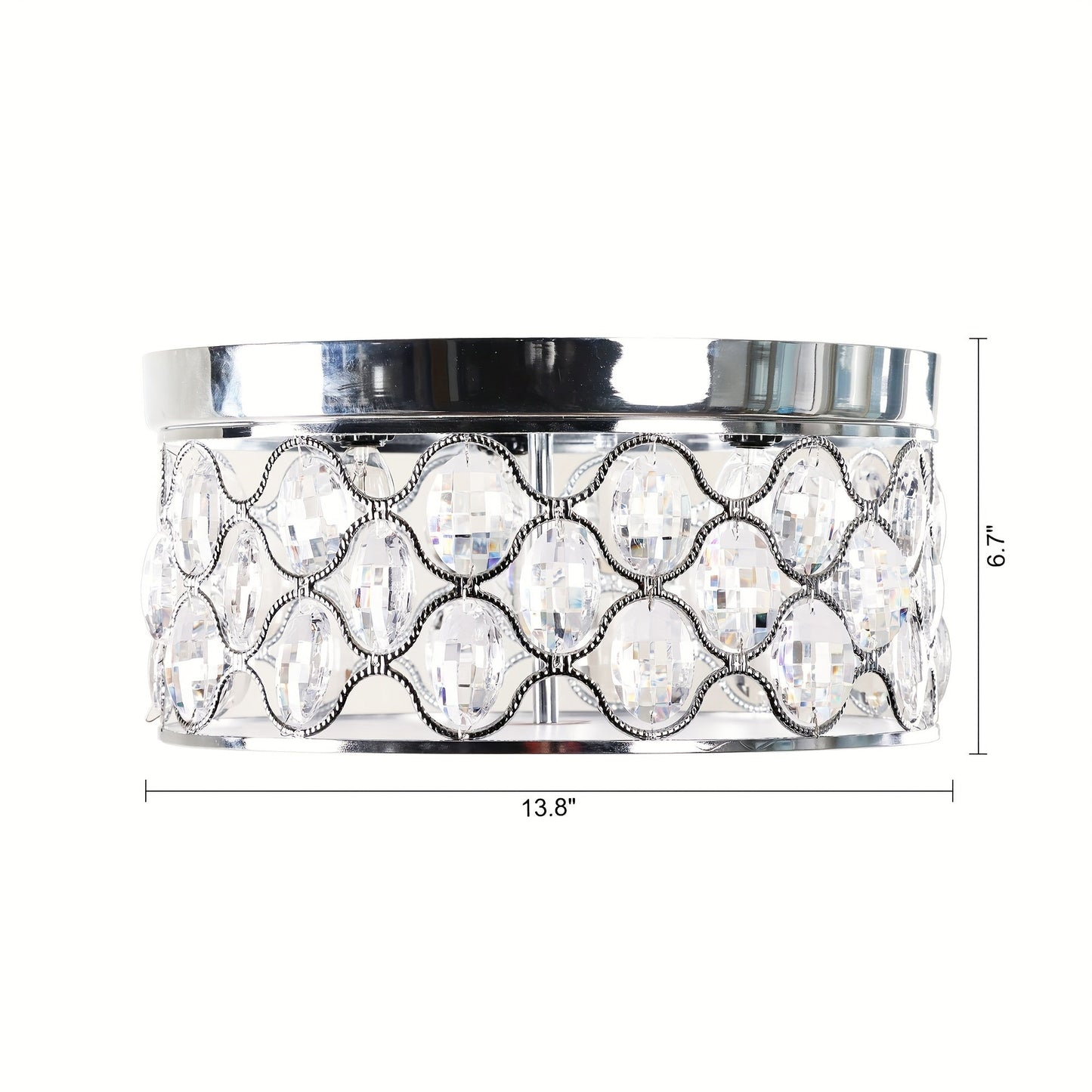 3-Light Chrome Flush Mount Light