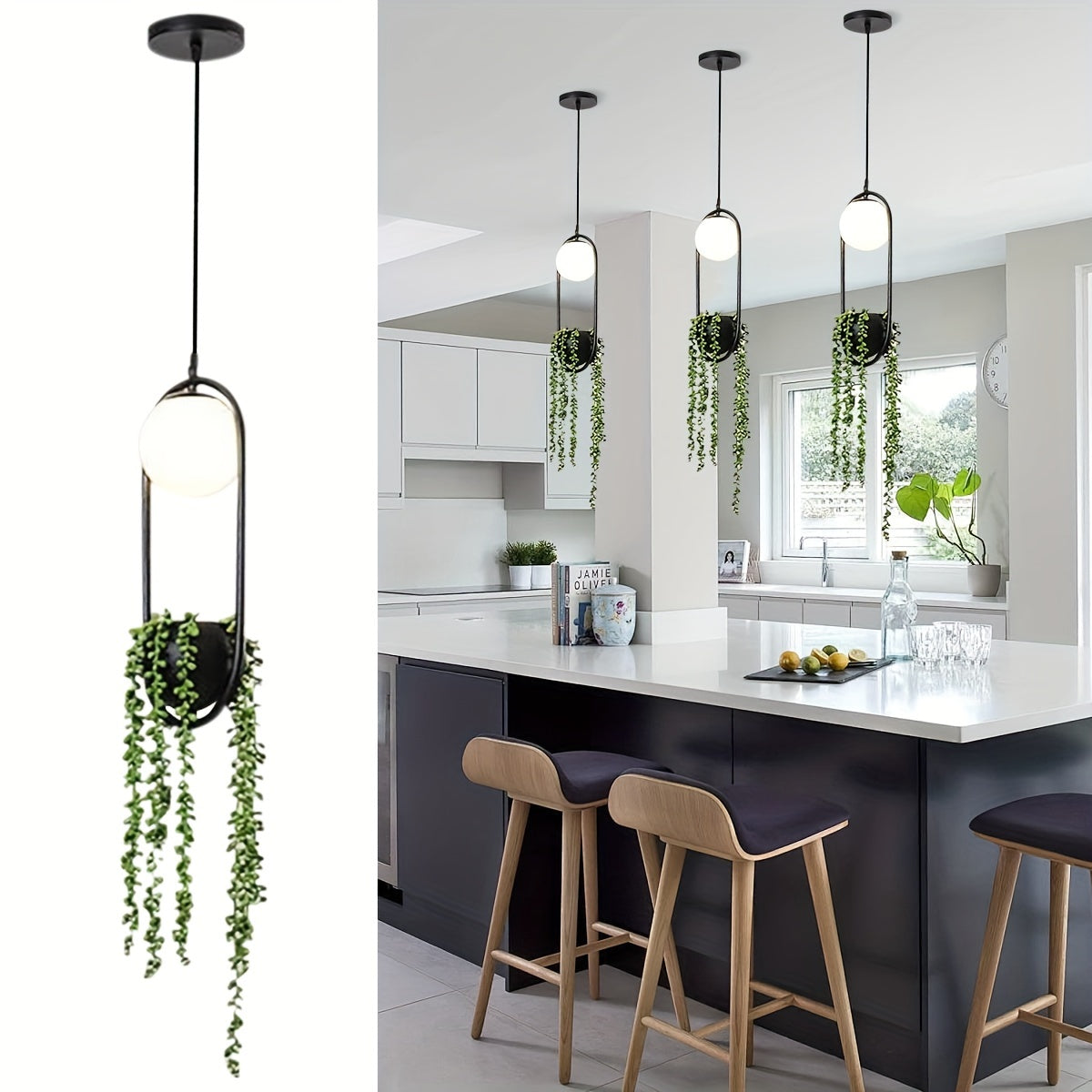 Ceiling Light For Modern Plant Chandelier, Pendant Lighting For Kitchen Island,, Simulation Plant Chandelier, LED Planter, Boho Light Fixture For Living Room, Dining Room, Office, Bedroom Lighting