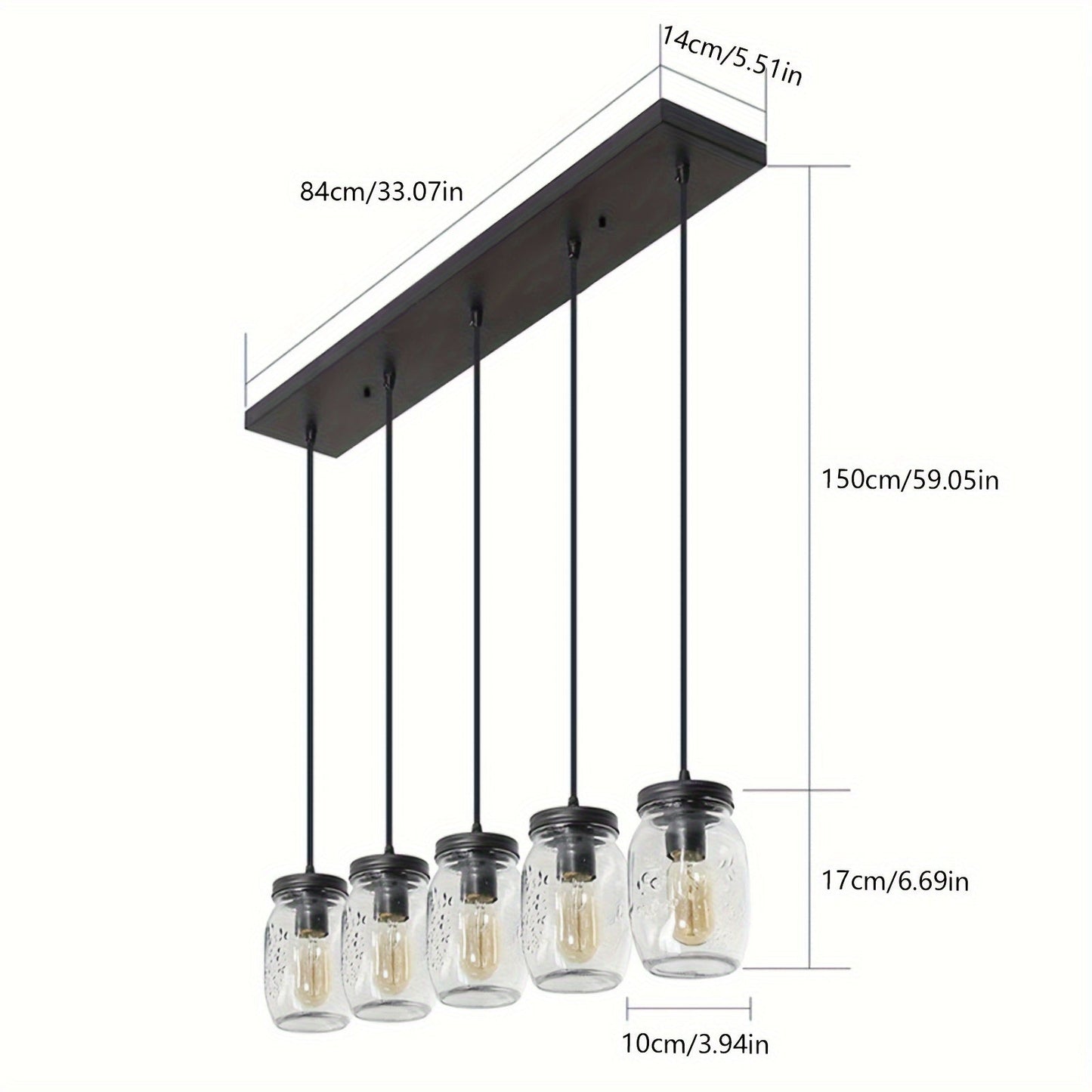 5-Light Modern Hanging Pendant Ceiling Chandelier - Sleek Kitchen Island Lighting Fixture with Adjustable Arms - New Arrival, Easy Installation, and Perfect for Modern Homes