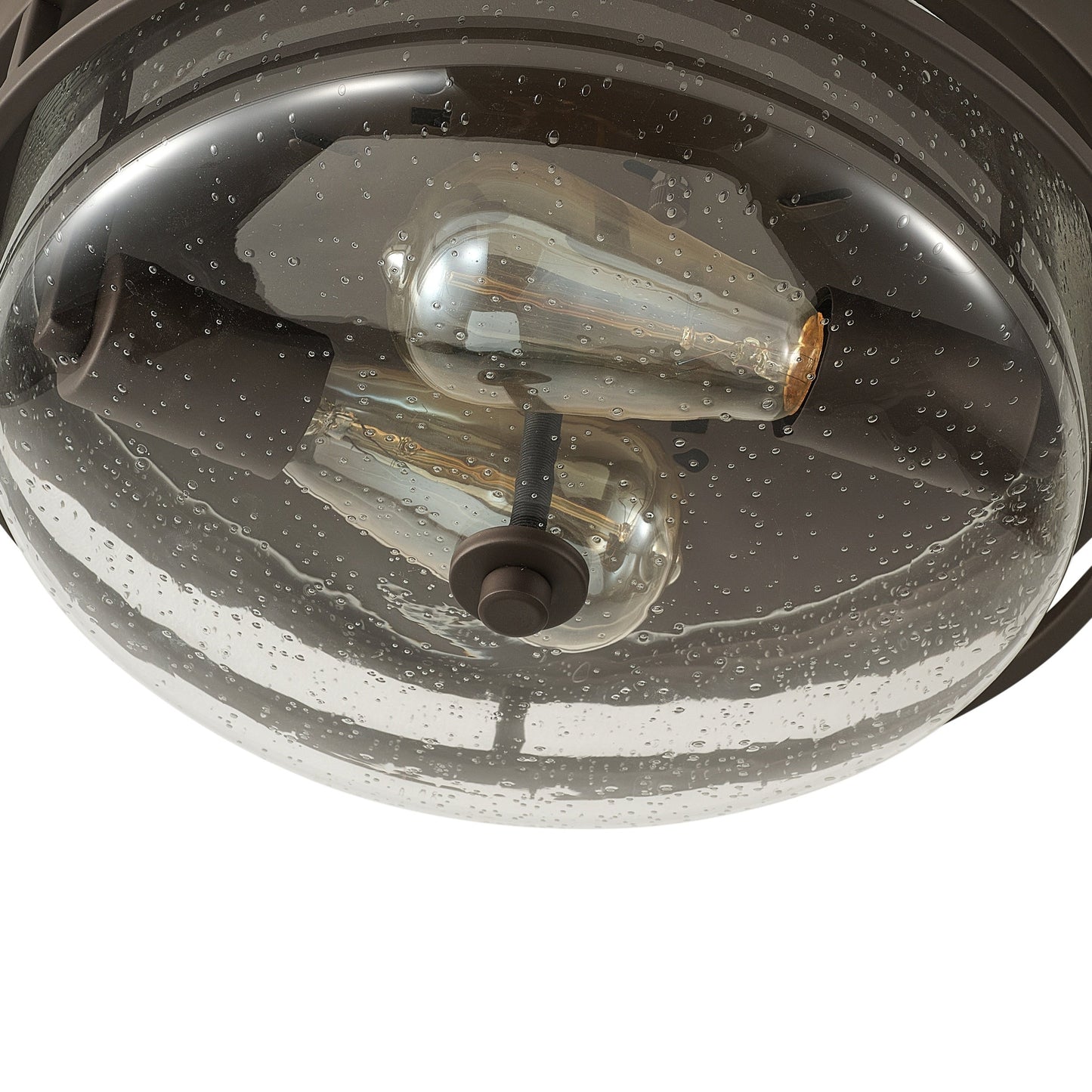 Modern Industrial Black Ceiling Light with Clear Glass Shade - Flush Mount, E26 Base, 110V