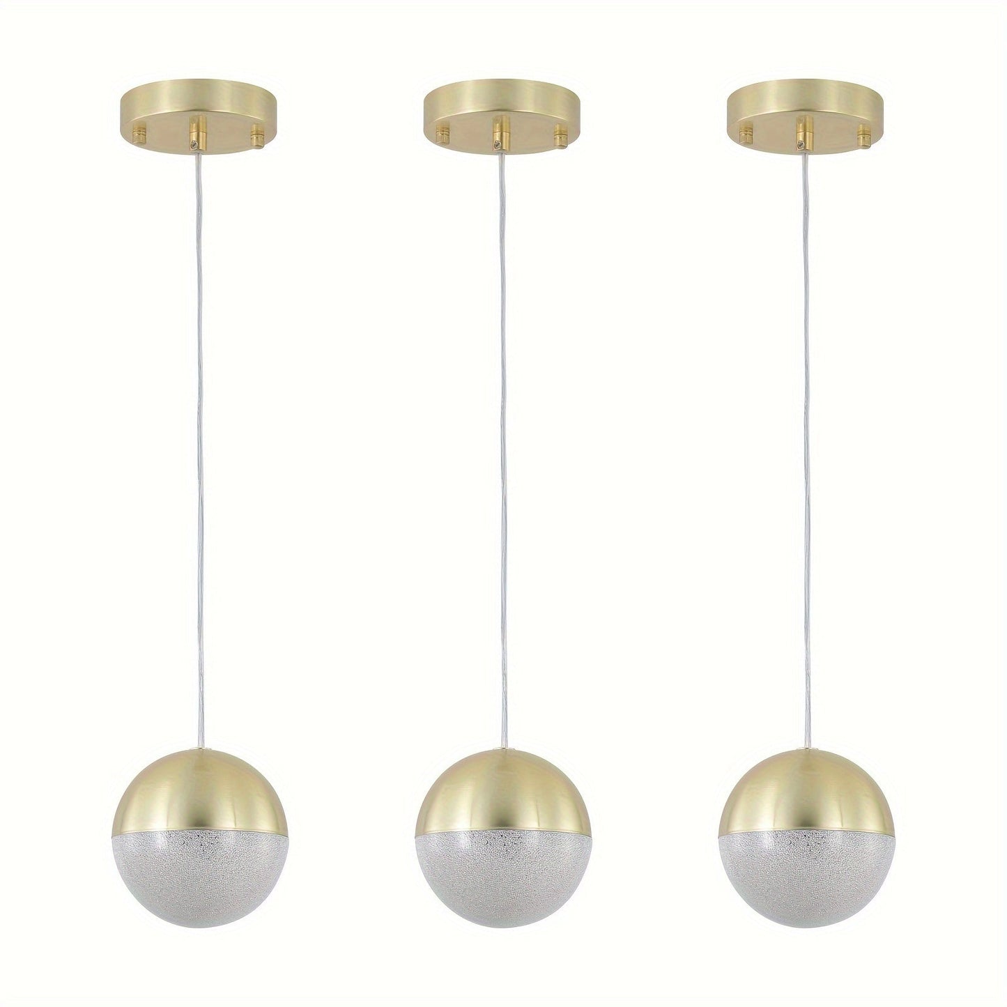 Golden Dimmable LED Chandelier (3-piece Set)