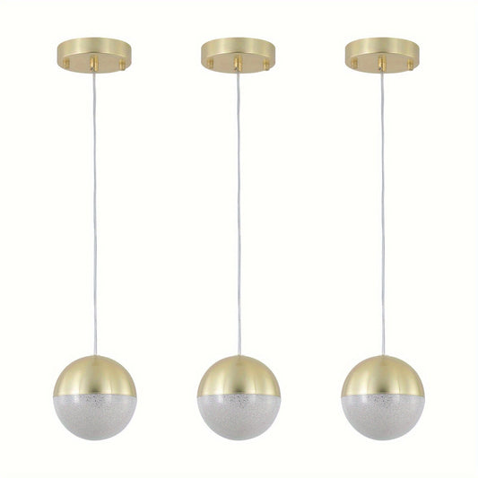 Golden Dimmable LED Chandelier (3-piece Set)