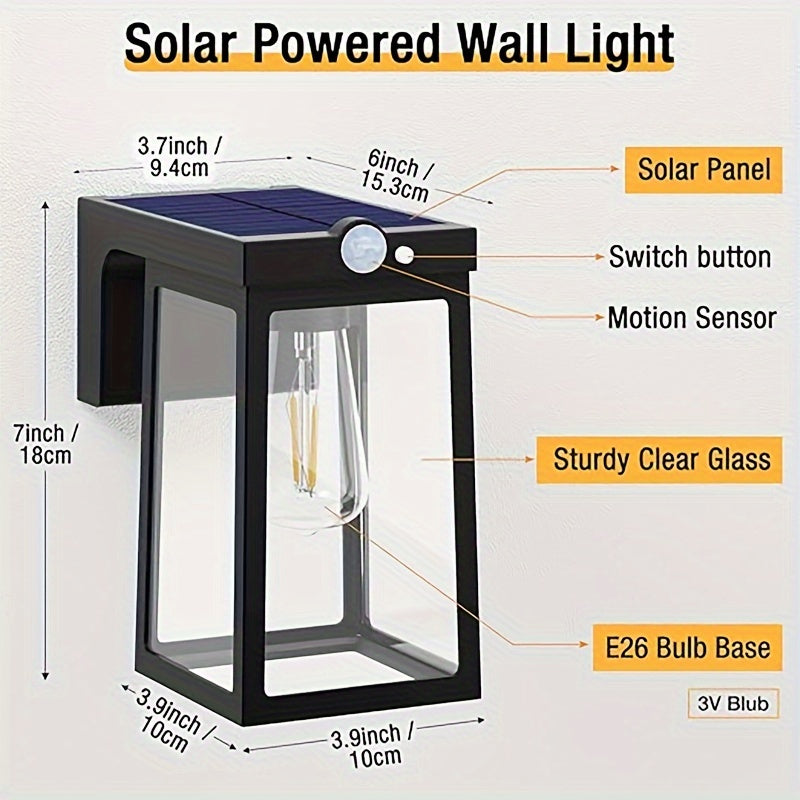 1/2/4 Pack Solar Motion Sensor Solar Wall, 2 Modes, Dusk To Dawn LED For House, Exterior Front Porch, Patio, Fence, Yard, Garage, Driveway Security