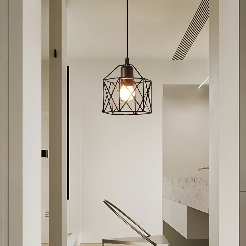 1pc black hanging pendant light, using E27 bulb base, suitable for bedroom hallway corridors, product diameter 14cm/5.51 inches (without bulb)