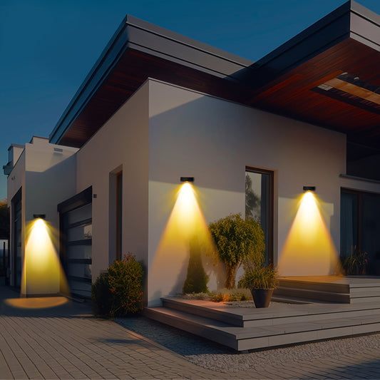 1pc Solar LED Wall Light, IP44 Outdoor Solar LED Wall Light, Warm White Light Two Colors Can Be Adjusted, Decorativecourtyard, Garden, Lawn, Swimming Pool, Garage, Fence, Wall, Festival, Party, Decorative Landscape Wall Light.