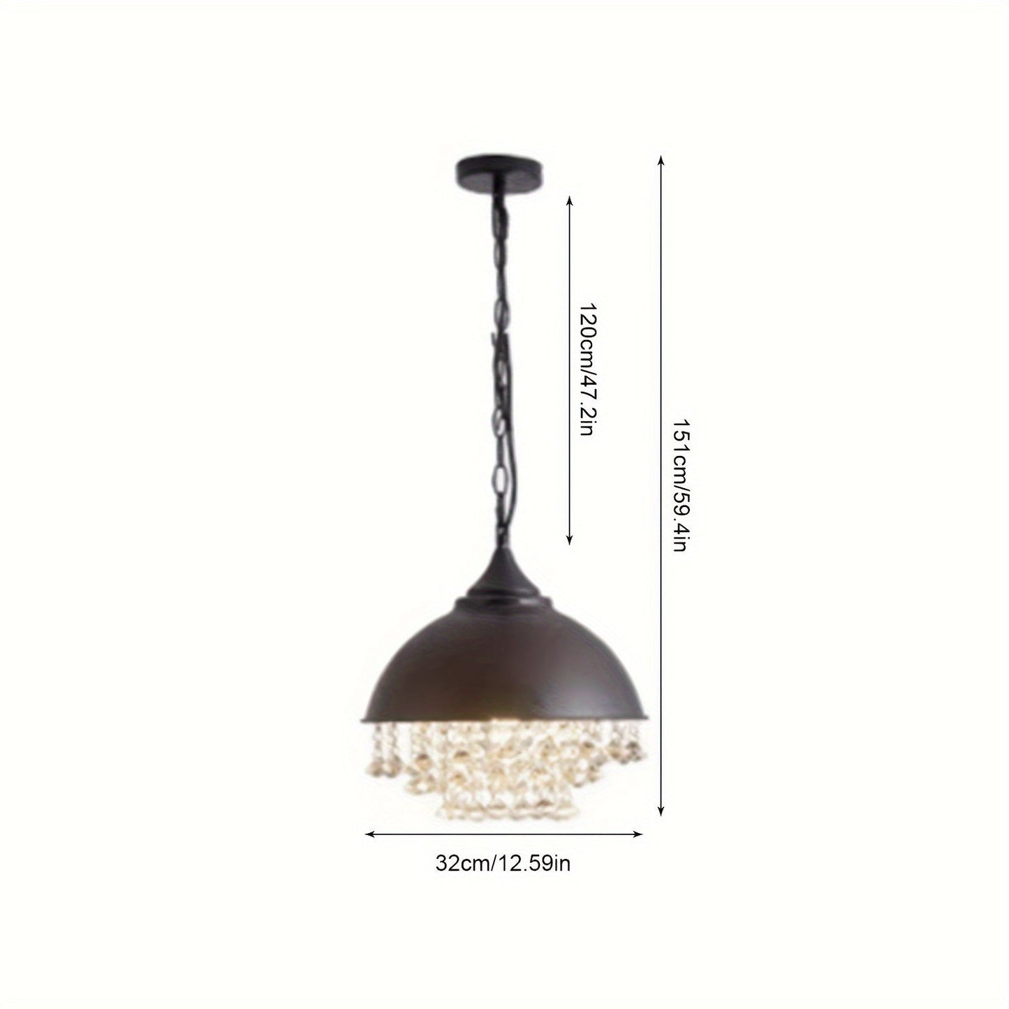 Rustic Industrial Chandelier Crystal Pendant Lighting Ceiling Light Fixture Lamp