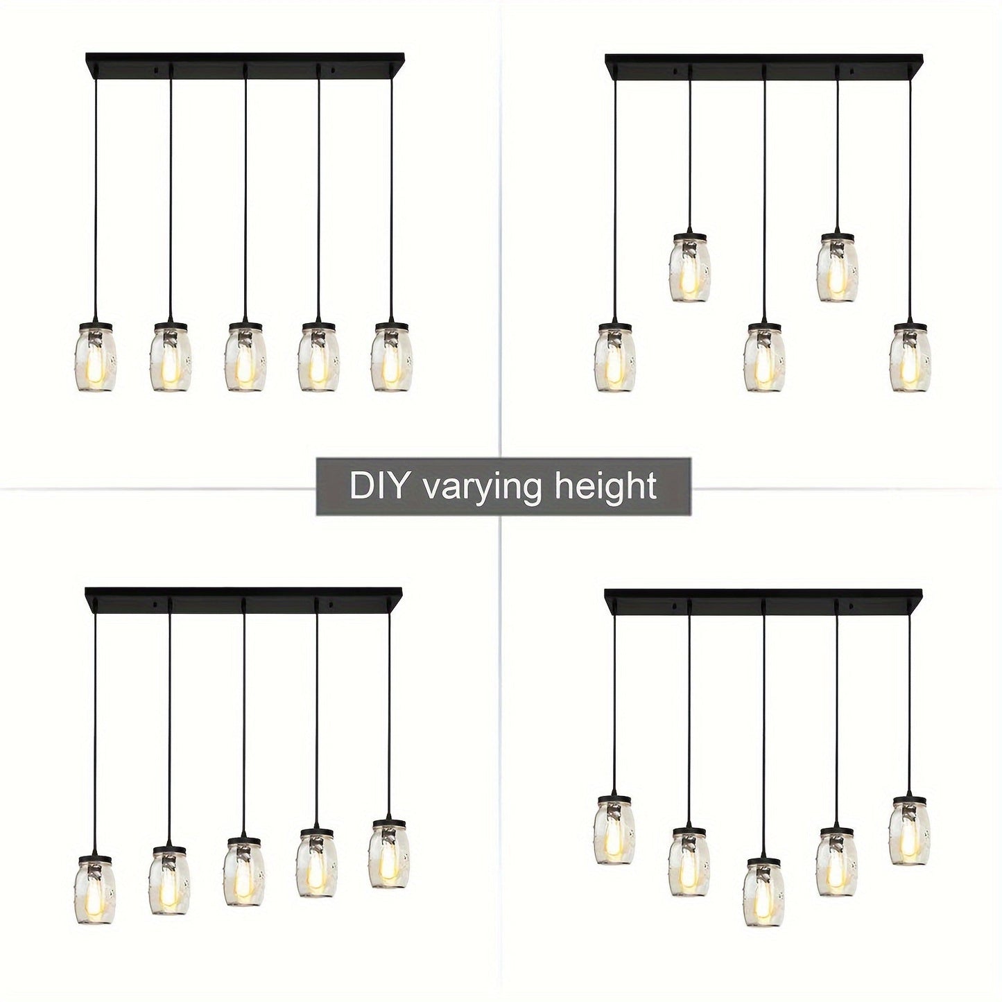 5-Light Modern Hanging Pendant Ceiling Chandelier - Sleek Kitchen Island Lighting Fixture with Adjustable Arms - New Arrival, Easy Installation, and Perfect for Modern Homes