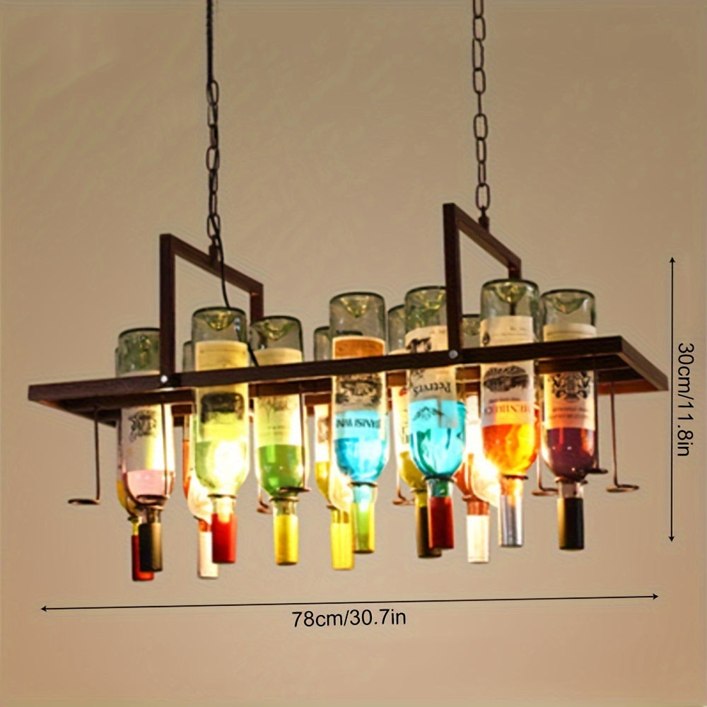 Retro 24 Wine Bottle Chandelier Beer Rack Light Restaurant/Cafe/Bar Pendent Lamp