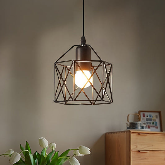 1pc black hanging pendant light, using E27 bulb base, suitable for bedroom hallway corridors, product diameter 14cm/5.51 inches (without bulb)