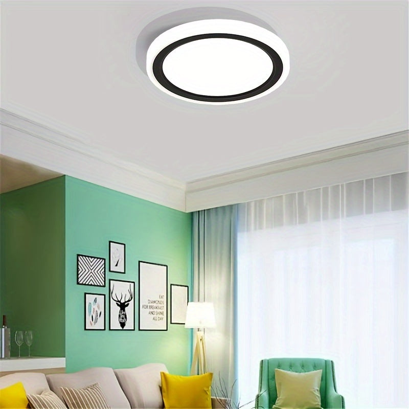 13in LED Flush Mount Ceiling Light Fixture, Nightlight 2000K Warm, 3000K/4000K/5000K Adjustable, Low Profile Ceiling Lights For Bedroom, Kitchen, Living Room, Black Housing