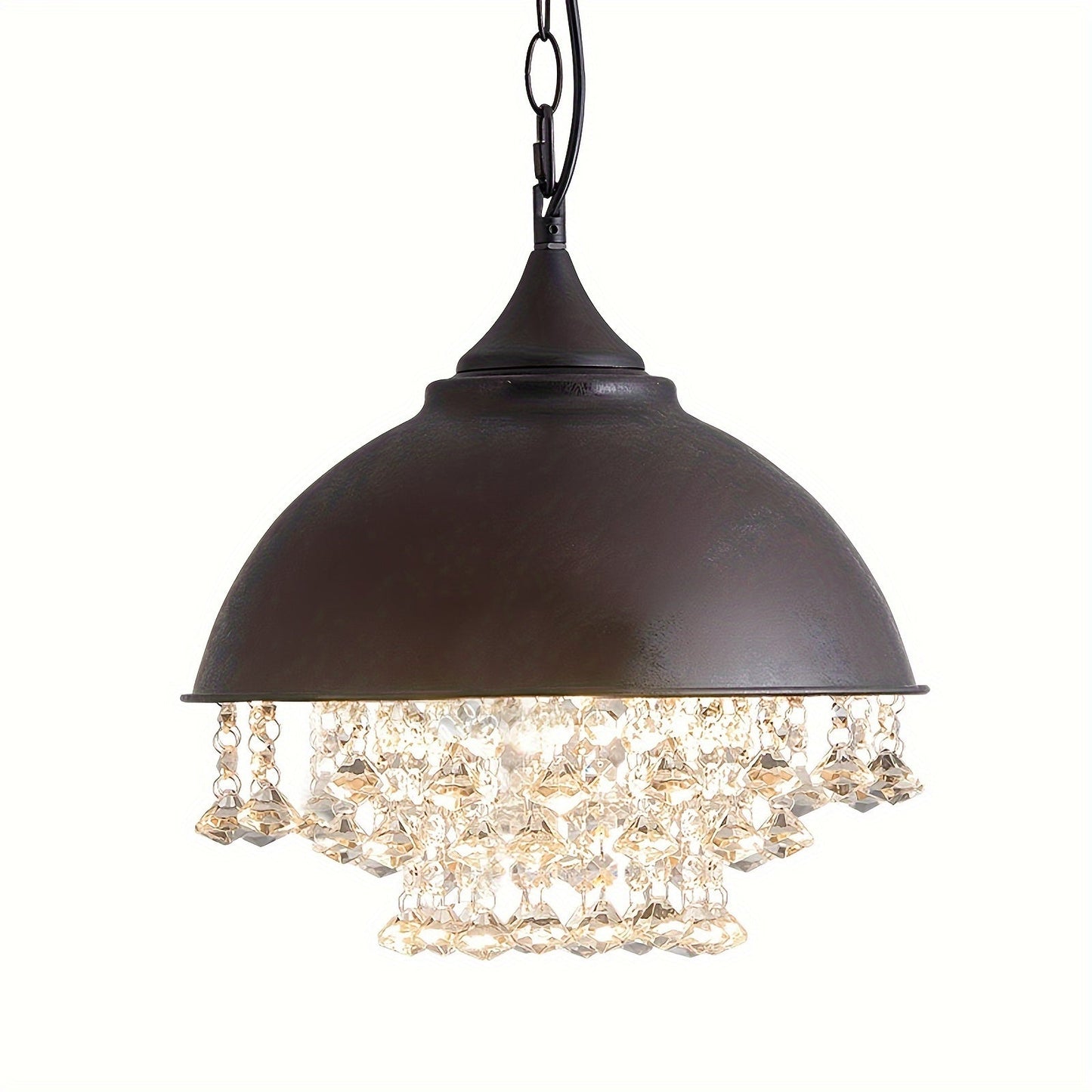 Rustic Industrial Chandelier Crystal Pendant Lighting Ceiling Light Fixture Lamp